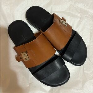 HERMÈS Men’s Lonie Leather Slide Size 41